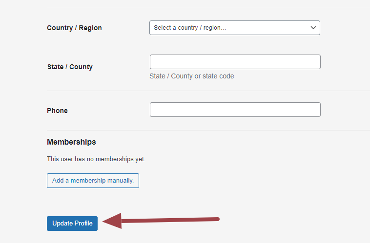 Saving password change
